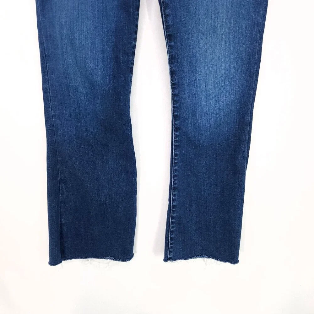 Frame Jeans Le Crop Mini Boot Womens Size 25 Blue Whiskered Cut-off Raw Hem - Picture 14 of 15